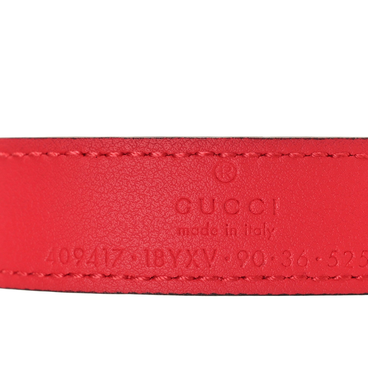 Gucci Azalea Calfskin Enamel Monochrome Double G 20mm Belt 90 36 Runway Coral 3 of 4
