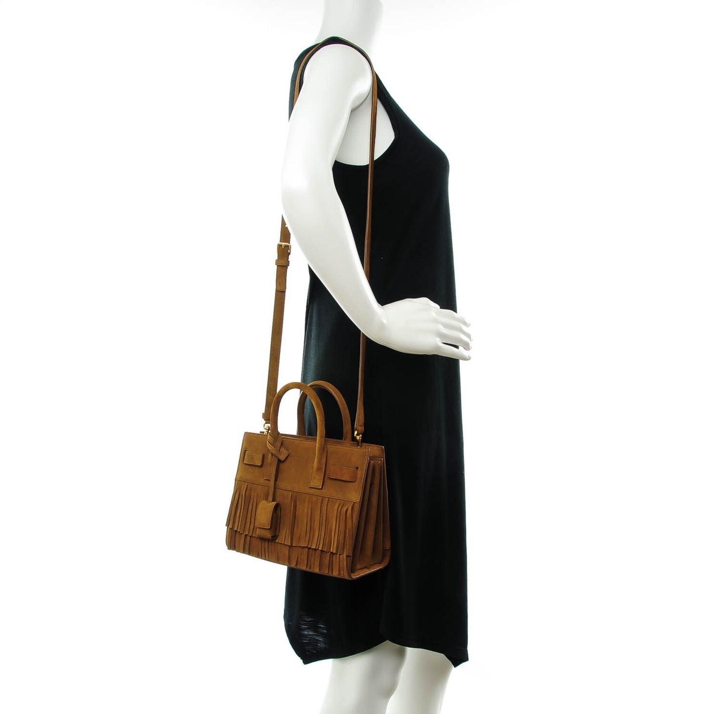 Suede Fringe Nano Sac De Jour Light Ocre