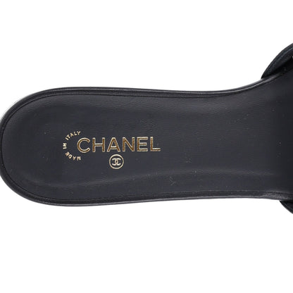 Chanel Mesh Lambskin CC Bow Mules 39.5 Black 7 of 9