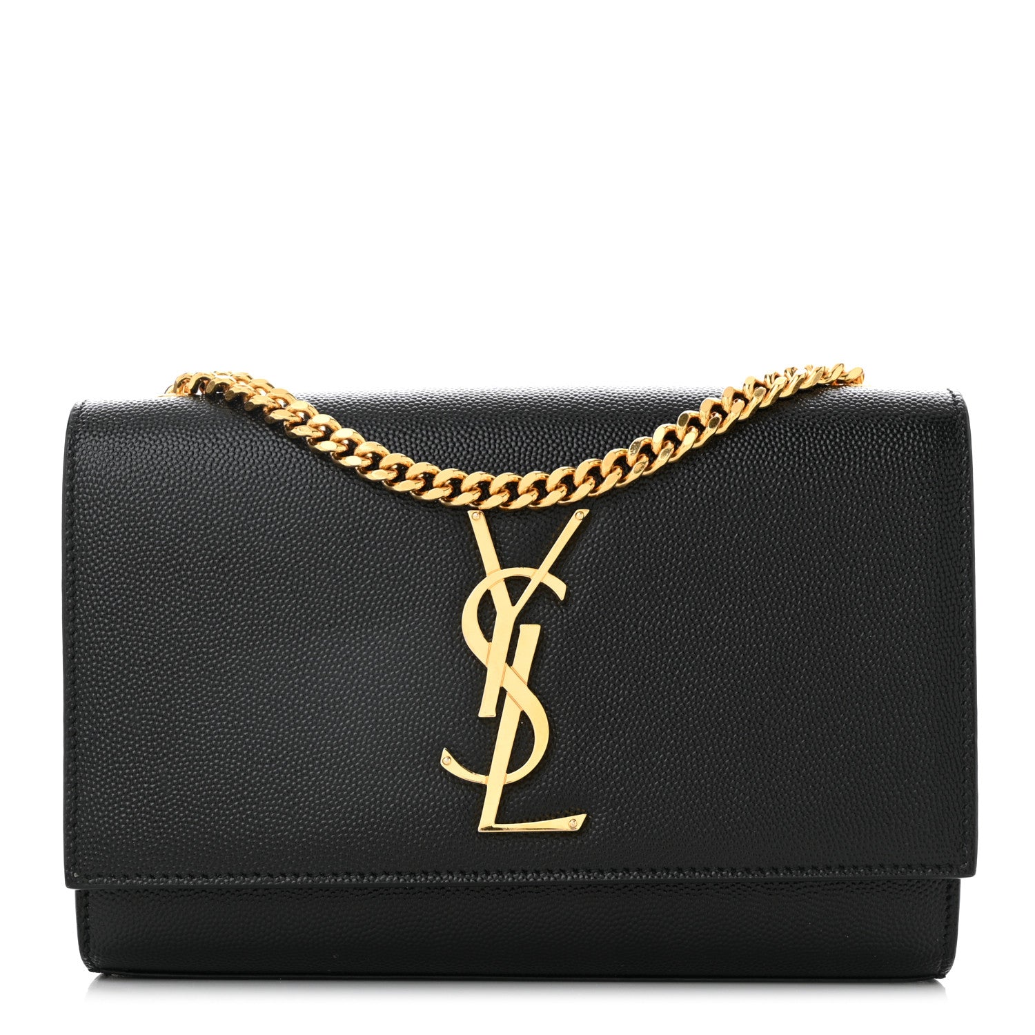 Saint Laurent Grain De Poudre Small Monogram Kate Satchel Black 1 of 10
