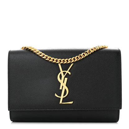 Saint Laurent Grain De Poudre Small Monogram Kate Satchel Black 1 of 10