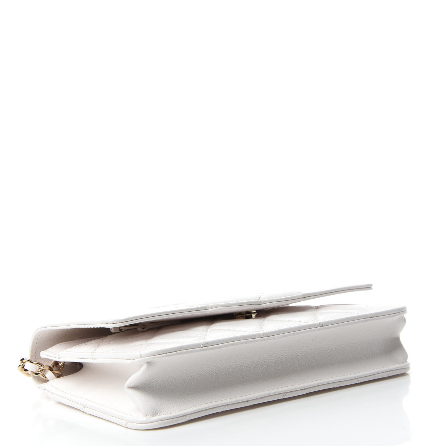 Chanel Goatskin Quilted Timeless CC Wallet On Chain WOC White 4 of 12