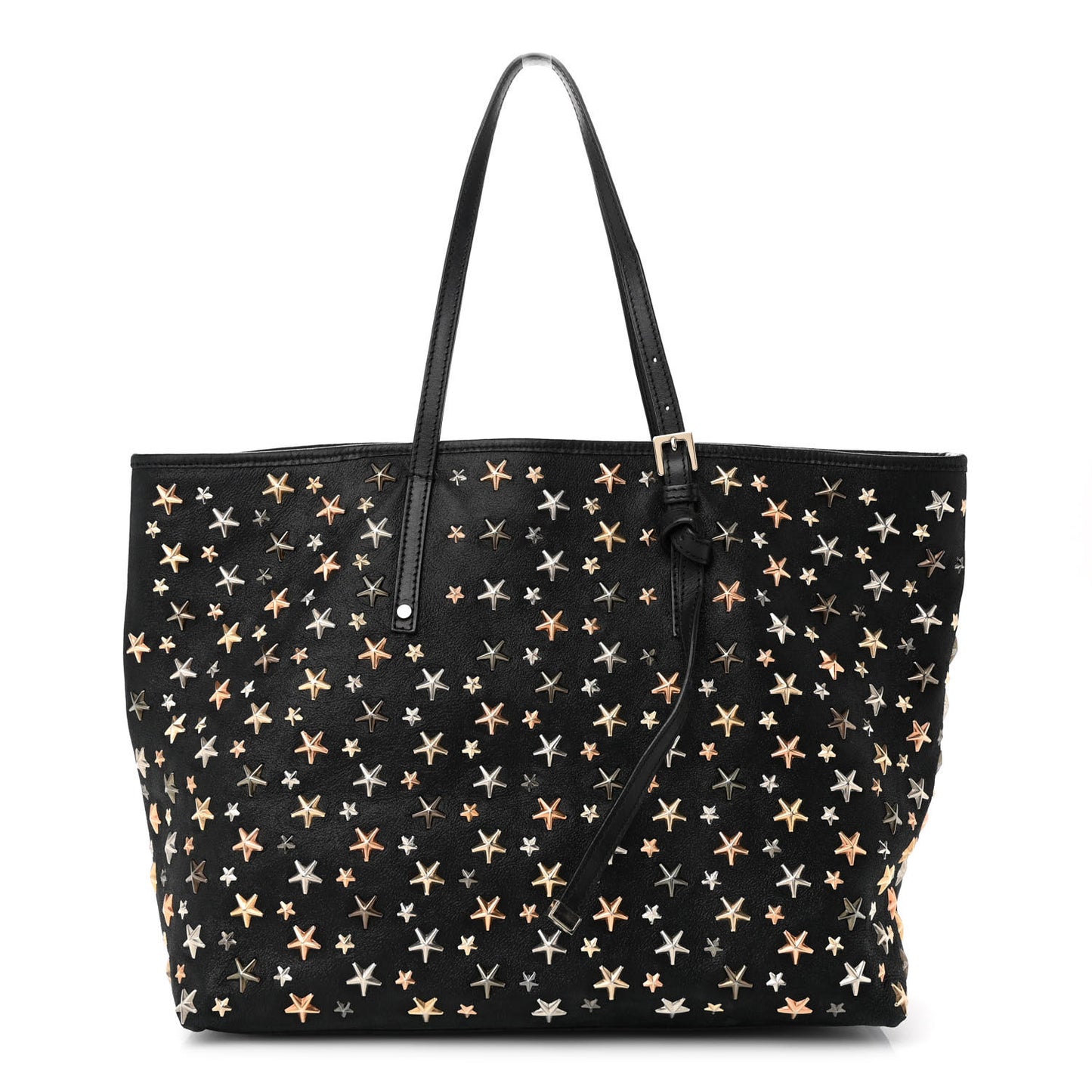 Calfskin Star Studded Tote Black