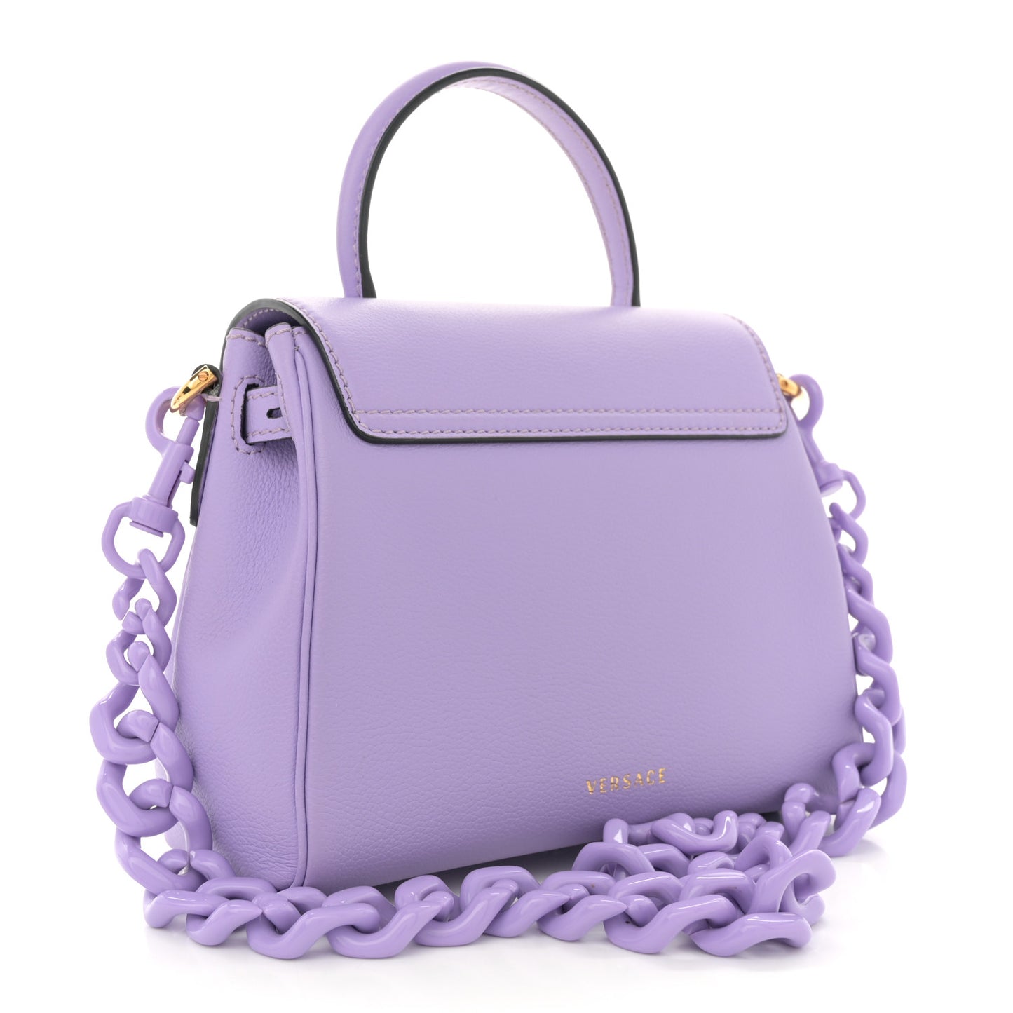 Calfskin Medusa Small Top Handle Handbag Lilac