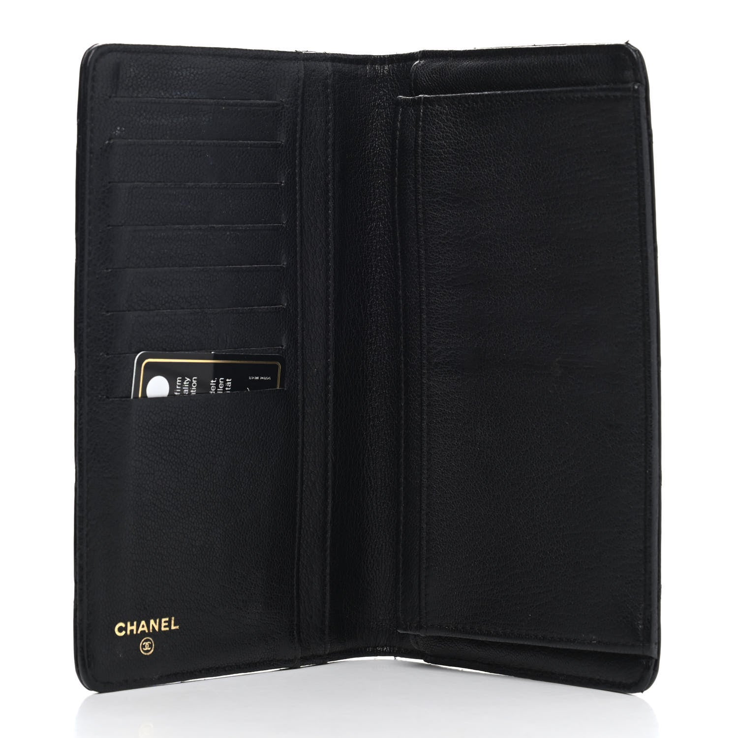 Chanel Patent Calfskin Quilted Yen Wallet Black 4 of 4