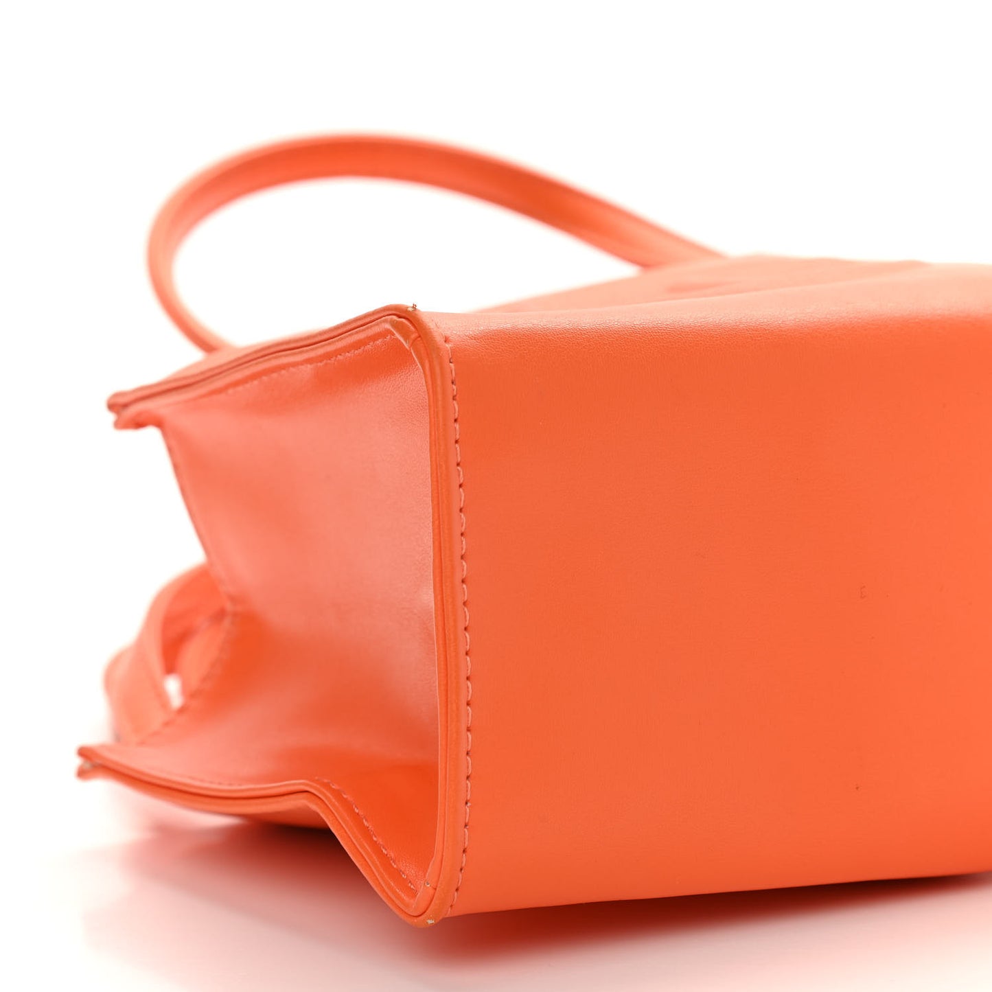 Vegan Leather Small Shopping Bag Orange