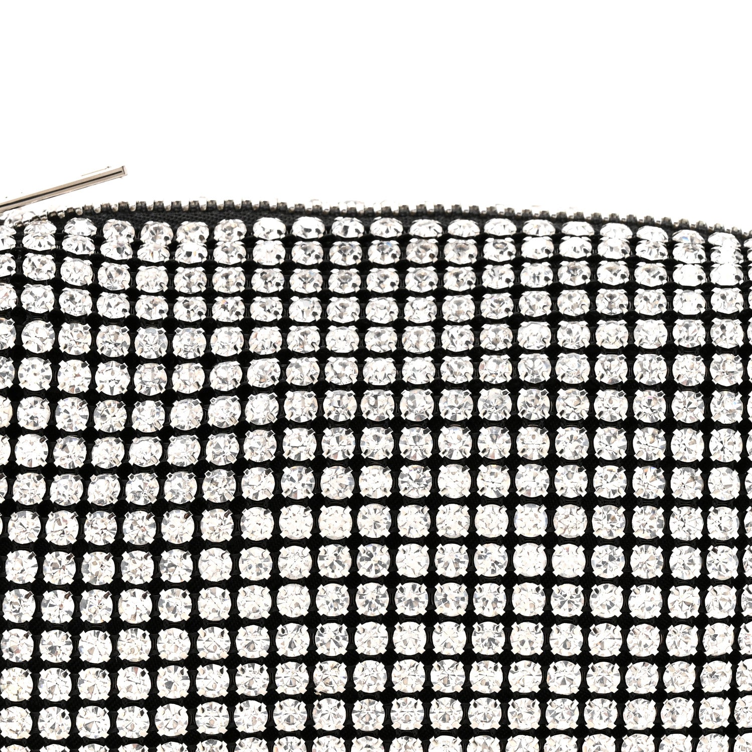 Alexander Wang Mesh Crystal Rhinestone Mini Heiress Pouch Black Silver 7 of 10