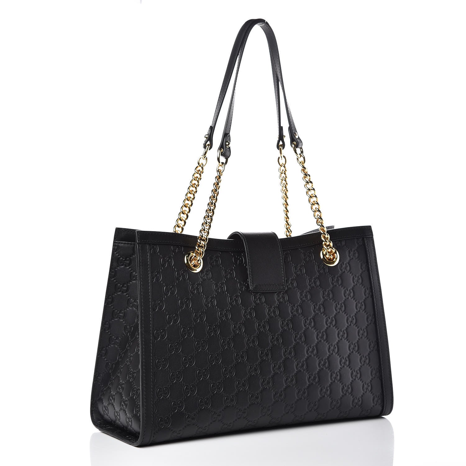 Gucci Guccissima Medium Padlock Tote Black 3 of 10
