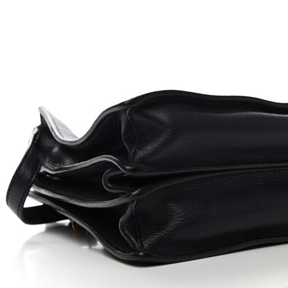 Miu Miu Goatskin Madras Tote Black 9 of 10