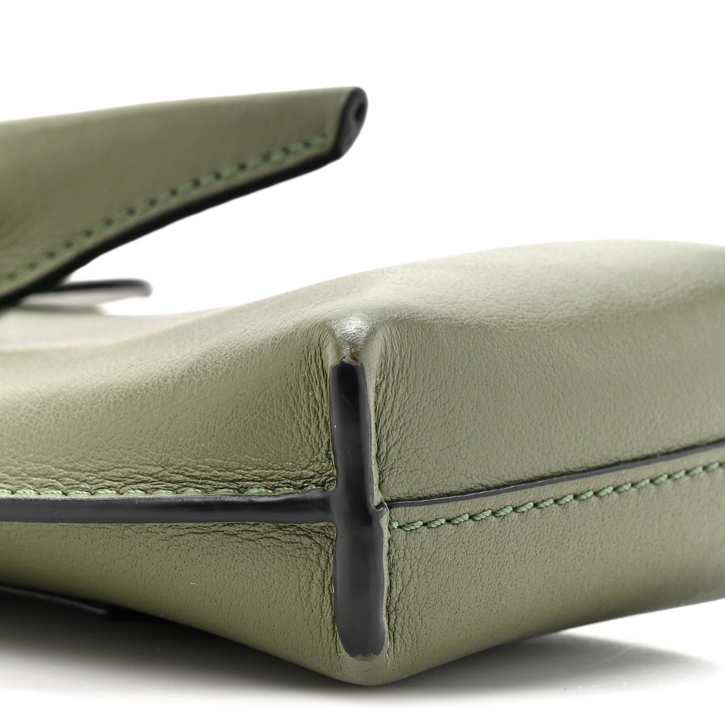 Calfskin Elephant Pouch Crossbody Bag Avocado