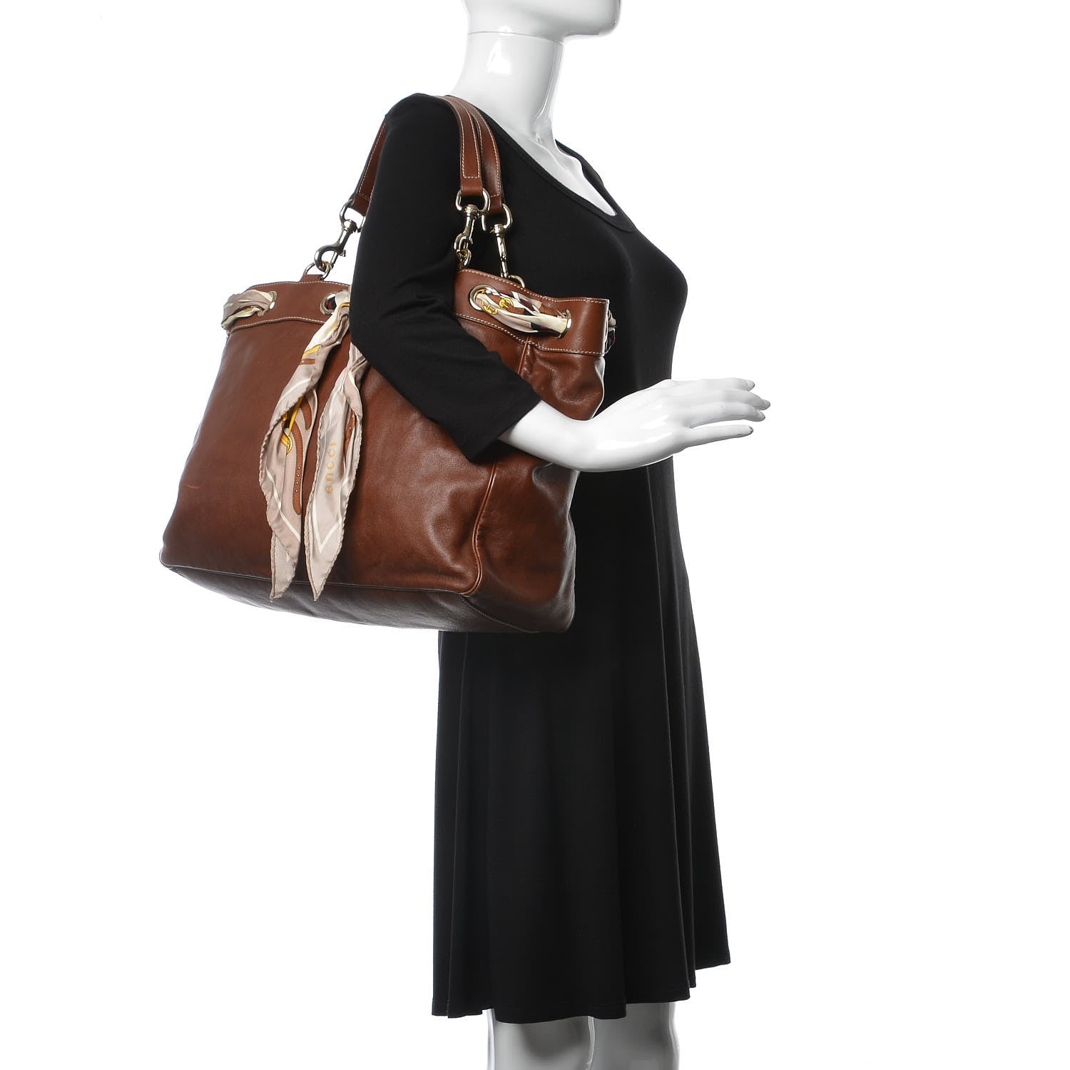 Gucci Calfskin Large Positano Tote Brown 2 of 7
