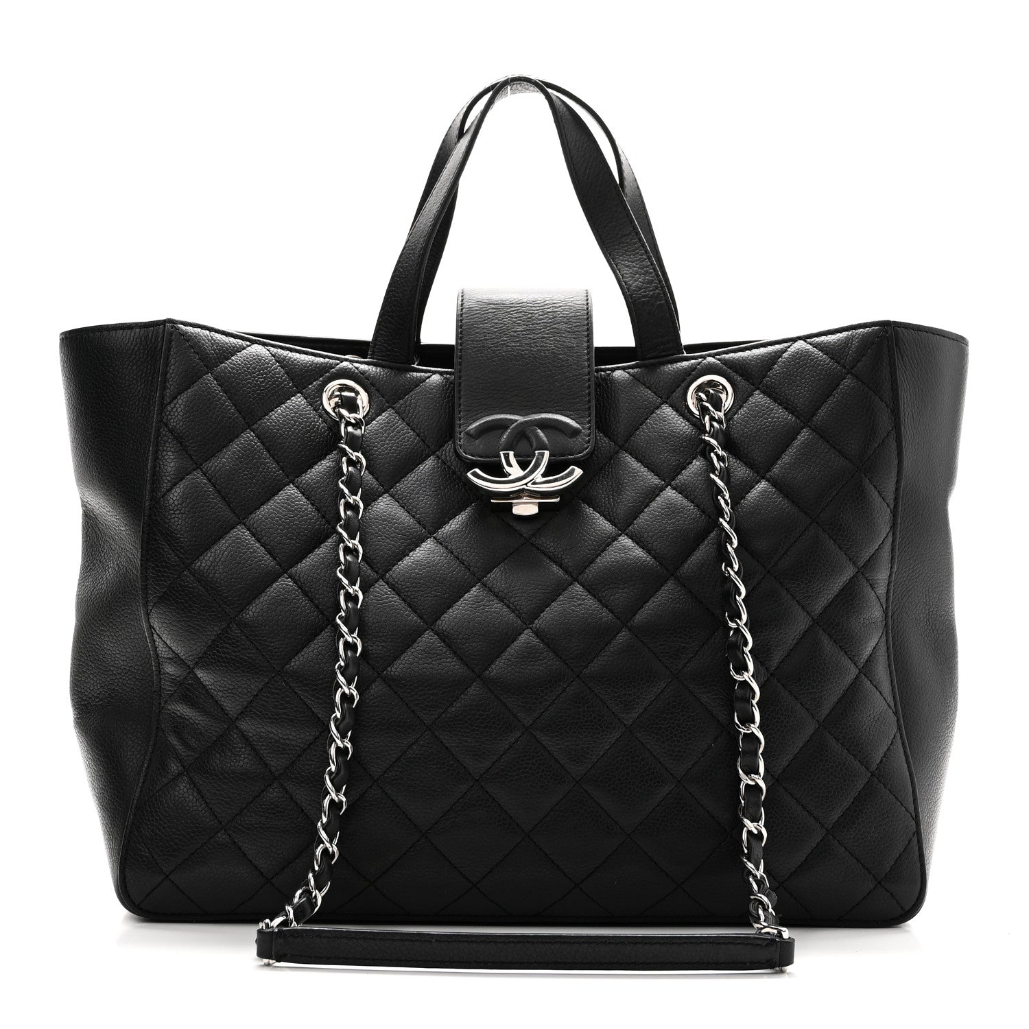 Chanel Caviar Quilted Large CC Box Shopping Tote Black 1 of 11