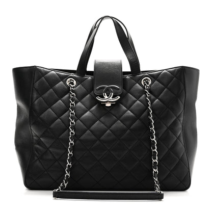 Chanel Caviar Quilted Large CC Box Shopping Tote Black 1 of 11