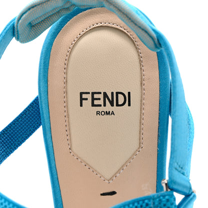 Fendi Tulle Satin Colibri Lite 85mm Slingback Pumps 40 Turchese 6 of 10