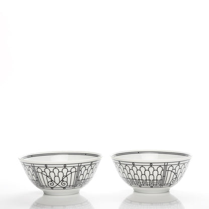 Hermes Porcelain H Deco Medium Bowl Set of 2 3 of 8