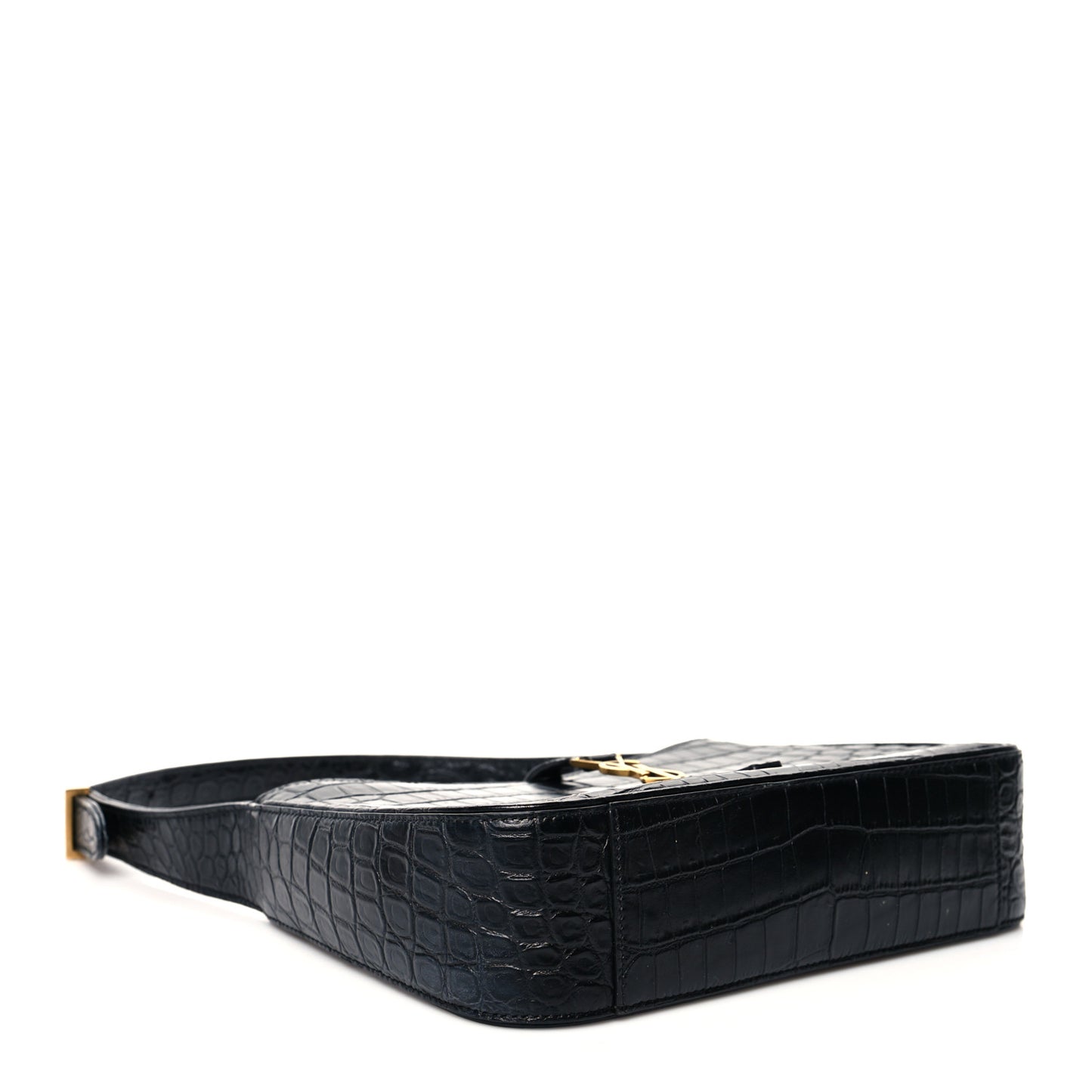 Calfskin Crocodile Embossed Le 5 A 7 Hobo Black