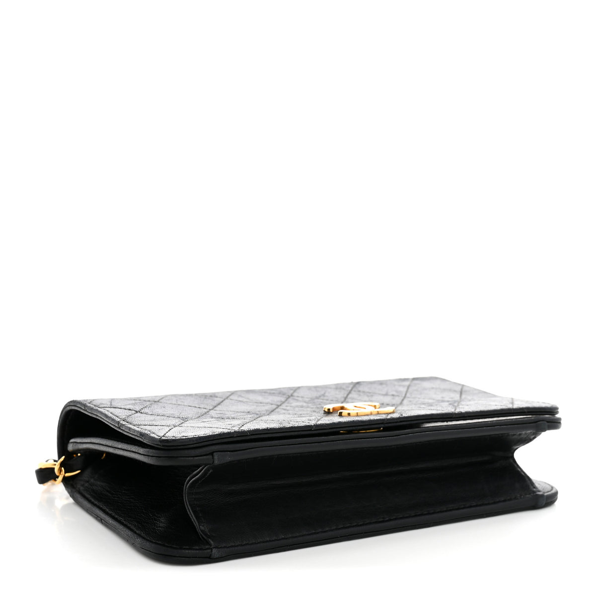 Lambskin Quilted Small Single Flap Bag Black