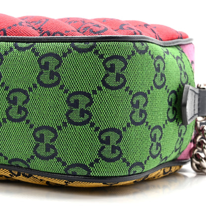 Gucci Monogram Multicolor Matelasse Diagonal Small GG Marmont Chain Shoulder Bag Red Blue Yellow Green Pink 10 of 10