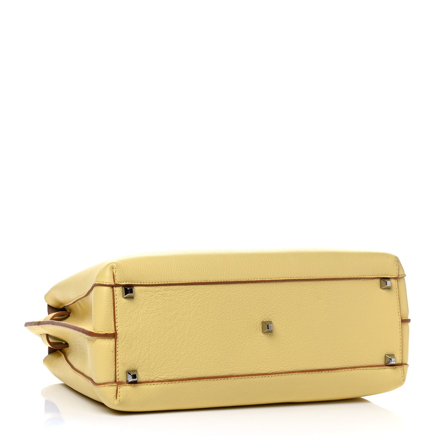 Grained Calfskin Medium Milla Tote Custard Yellow