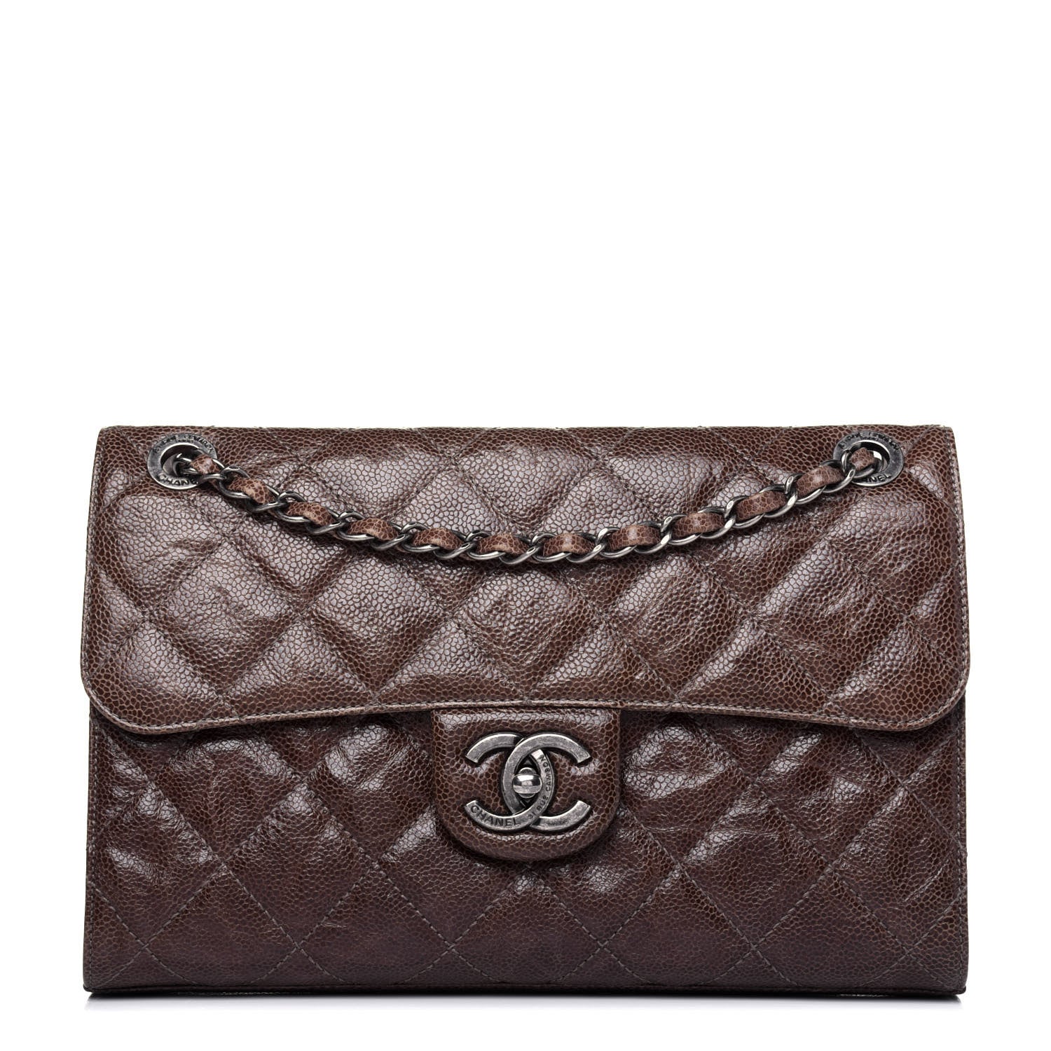Chanel Crumpled Grained Calfskin Medium CC Crave Flap Brown 1 of 10