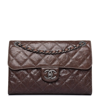 Chanel Crumpled Grained Calfskin Medium CC Crave Flap Brown 1 of 10