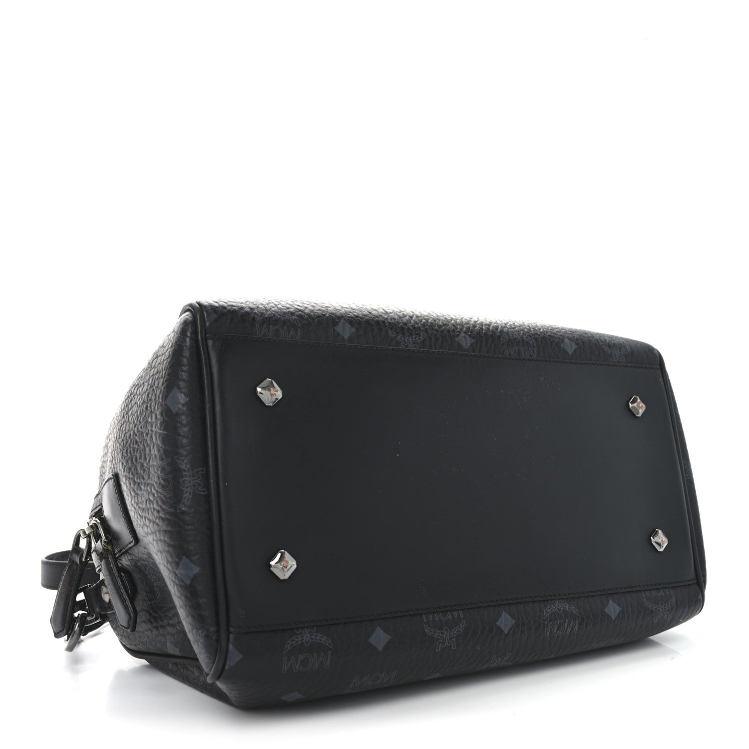 MCM Visetos Heritage Medium Boston Bag Black 4 of 9