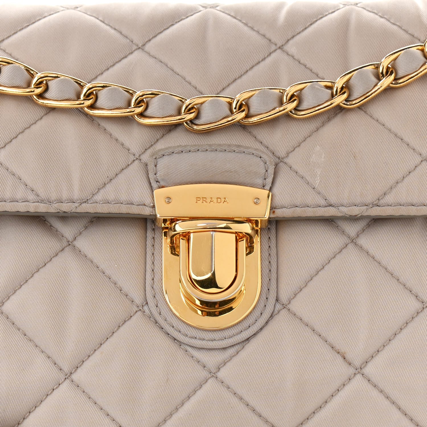 Prada Nylon Tessuto Impuntu Quilted Flap Pomice 8 of 15