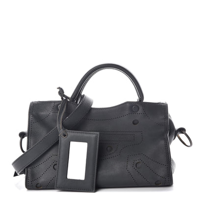 Balenciaga Veau Soyeux Perforated Blackout Hardware Mini City Gris Fossile 1 of 10