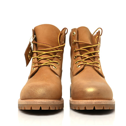 Jimmy Choo X TIMBERLAND Nubuck Glitter Ankle Boots 9.5 Wheat 2 of 8