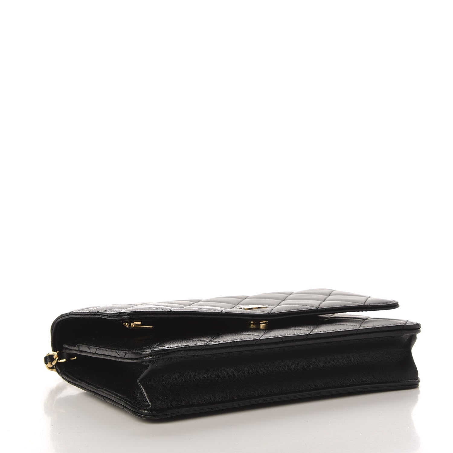 Chanel Lambskin Quilted Wallet On Chain WOC Black 4 of 12