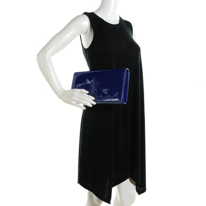 Saint Laurent Patent Calfskin Monogram Large Belle De Jour Clutch Royal Blue 2 of 7