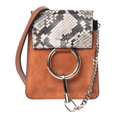 Chloe Python Suede Mini Faye Bracelet Bag Tannish Red 1 of 13
