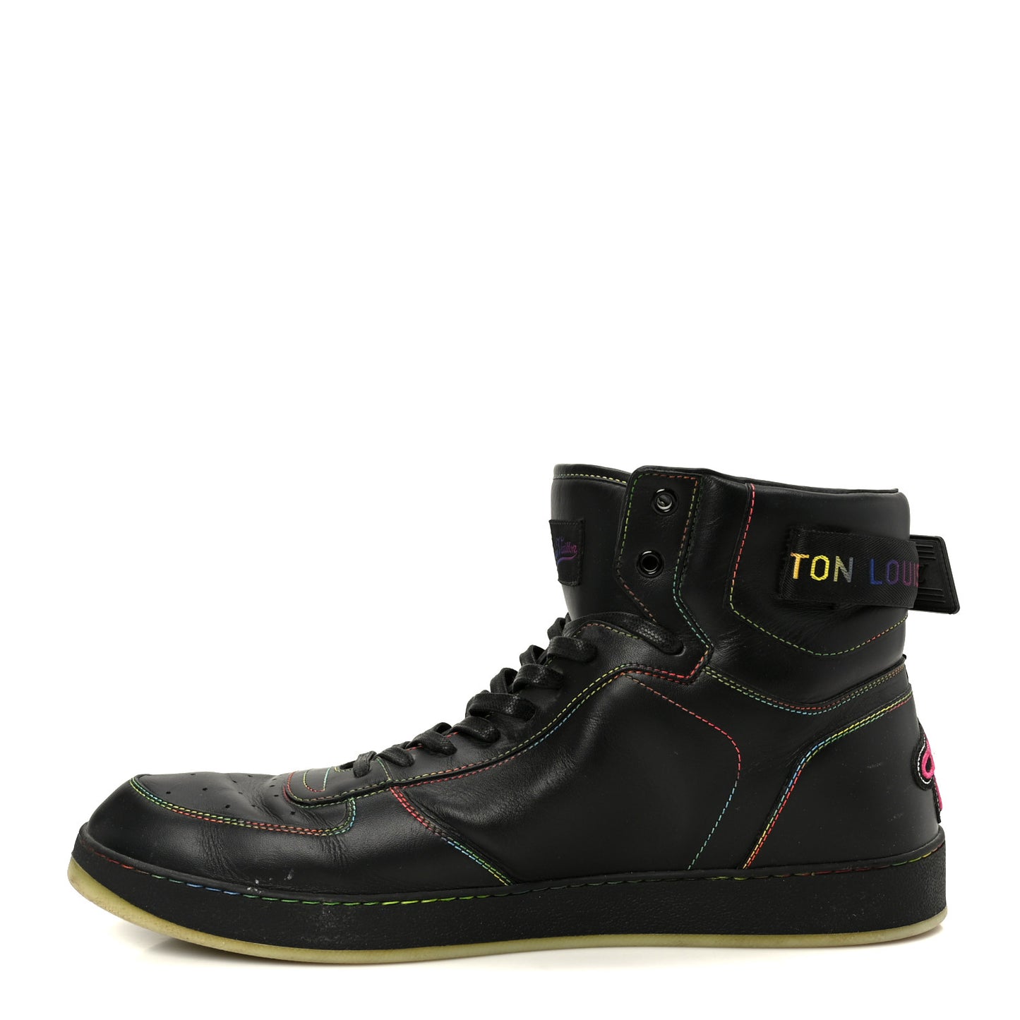 Calfskin Rivoli High Top Sneakers 12 Black Multicolor