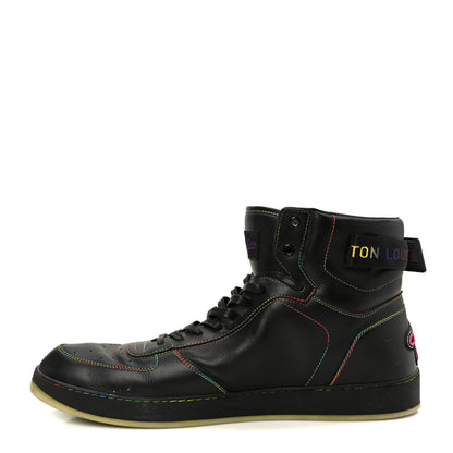 Louis Vuitton Calfskin Rivoli High Top Sneakers 12 Black Multicolor 1 of 9