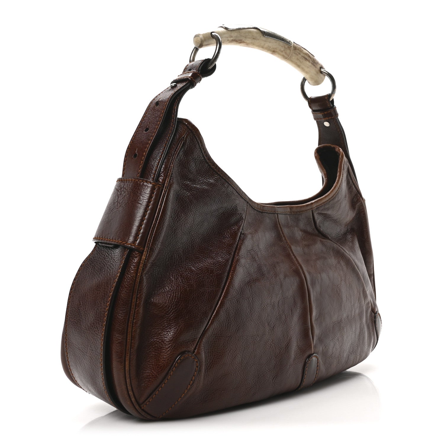 Saint Laurent Buffalo Horn Mombasa Hobo Brown 3 of 9