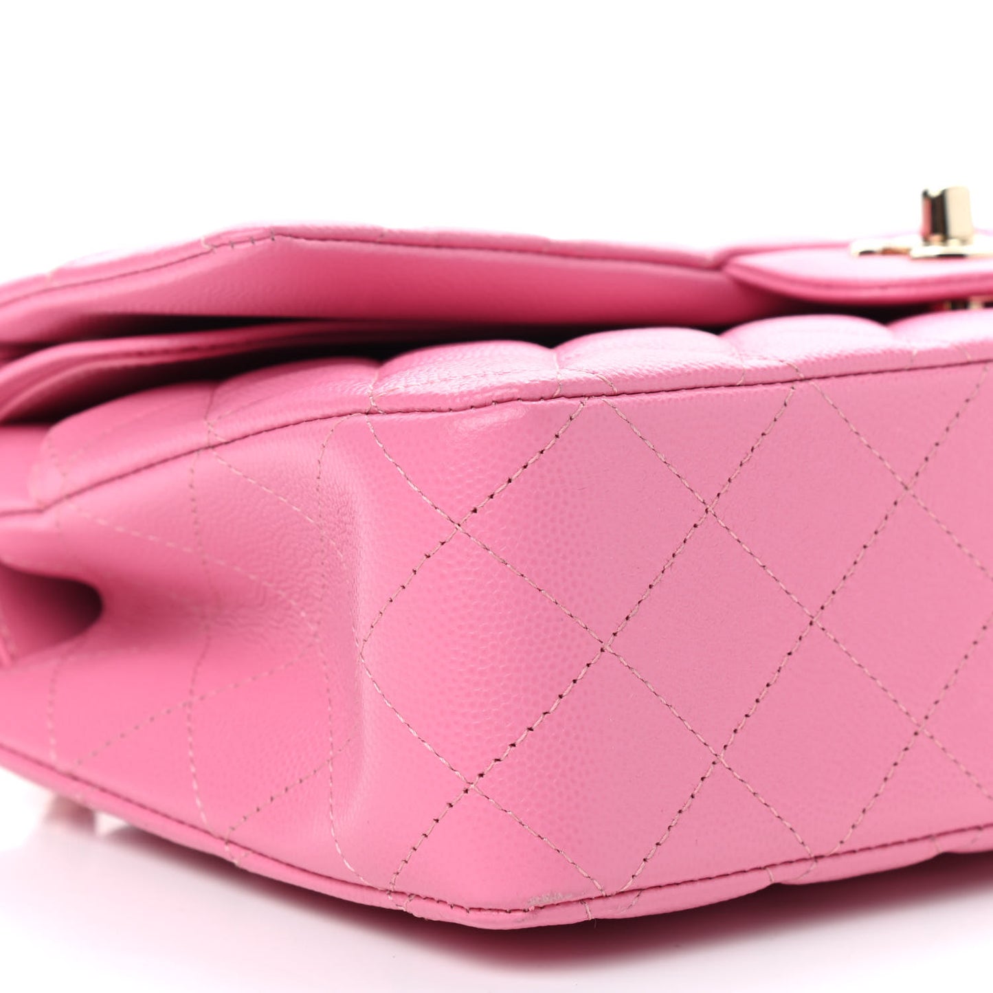 Caviar Quilted Medium Double Flap Pink