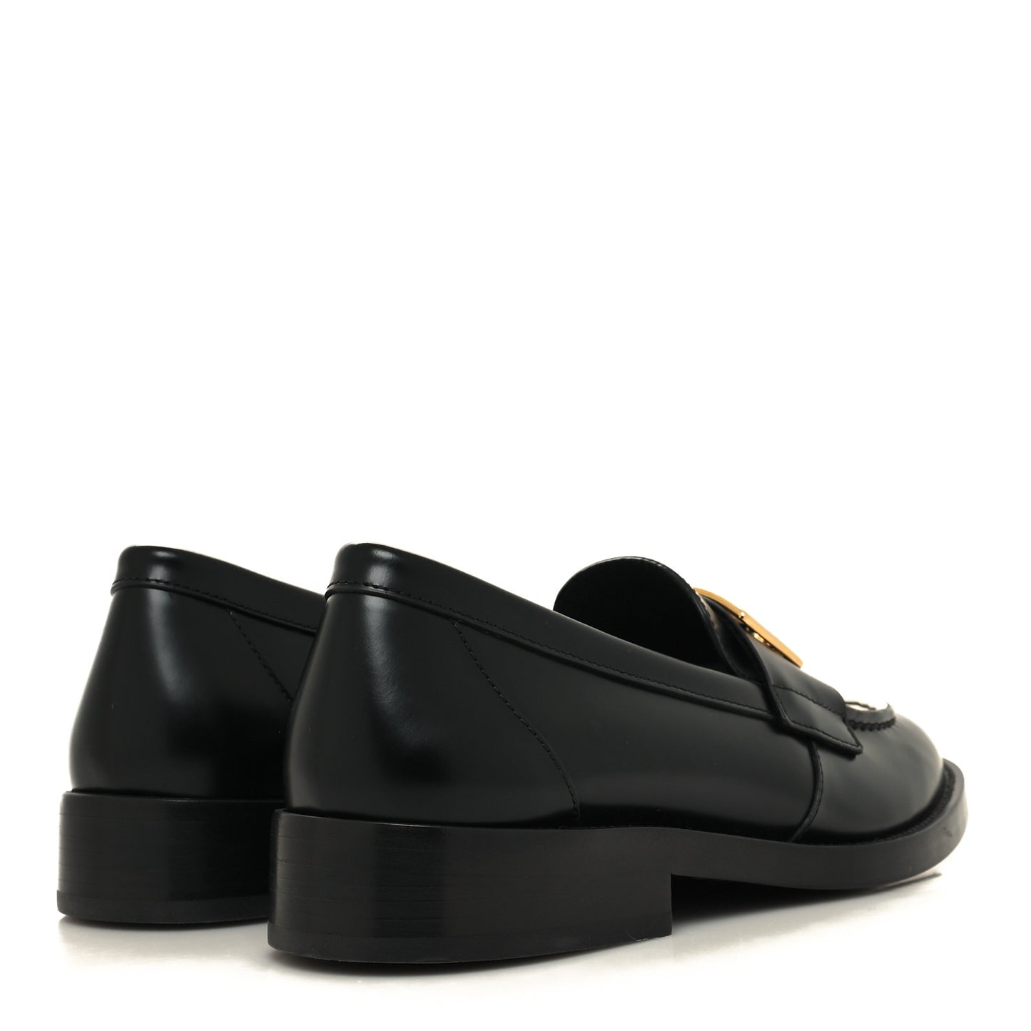 Shiny Calfskin CC Loafers 36.5 Black White Black White