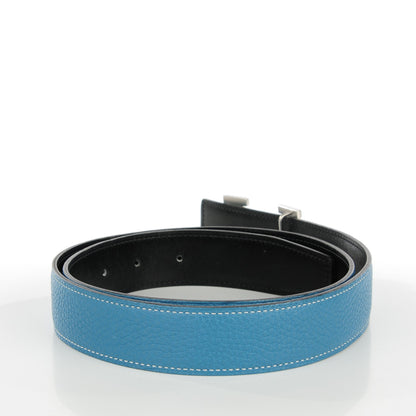 Hermes Box Taurillon Clemence 32mm H Belt 90 Black Blue Jean 3 of 7