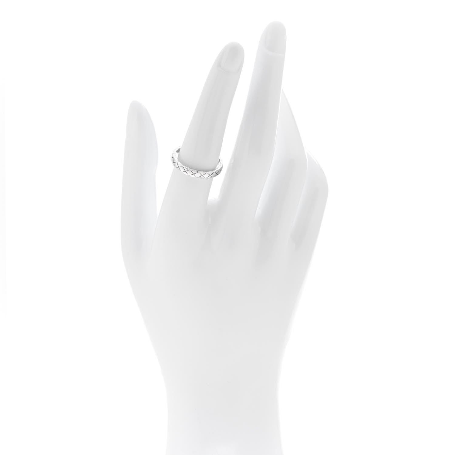 Chanel 18K White Gold Mini Coco Crush Ring 55 7.25 2 of 4