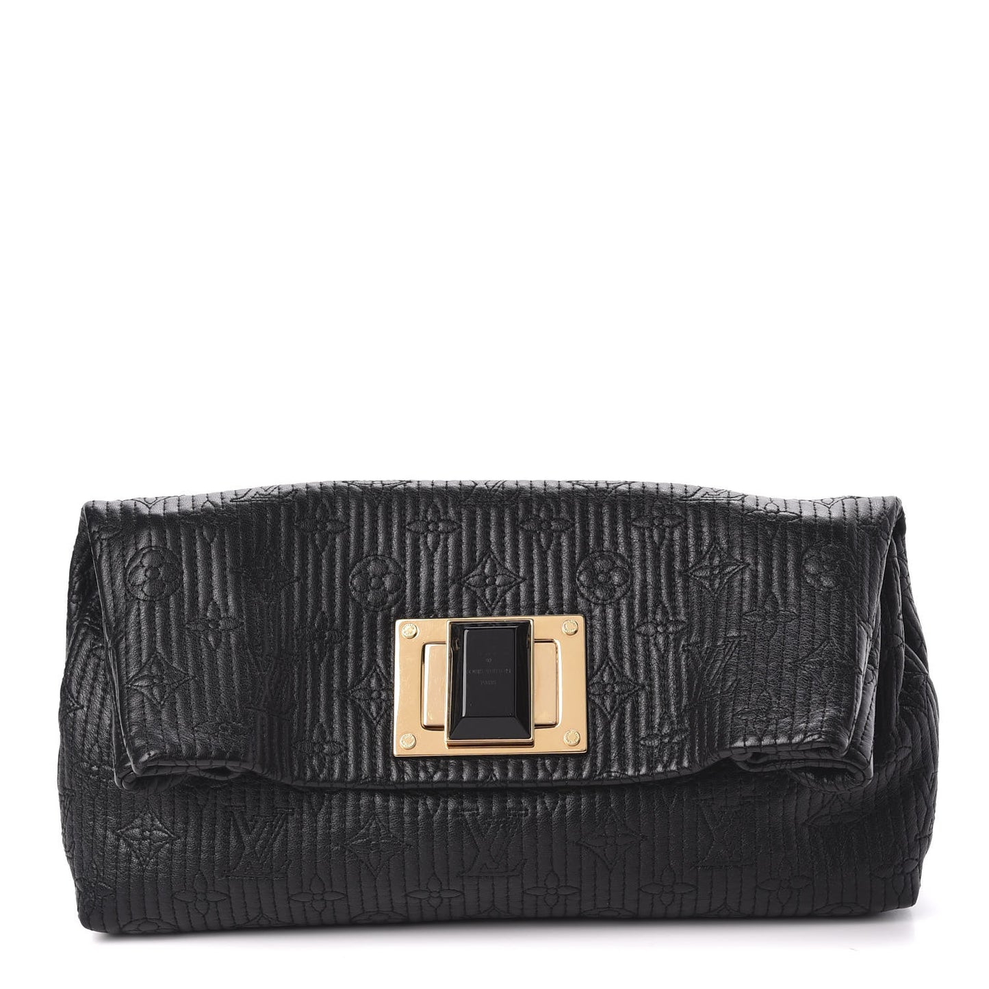 Calfskin Quilted Monogram Altair Clutch Black