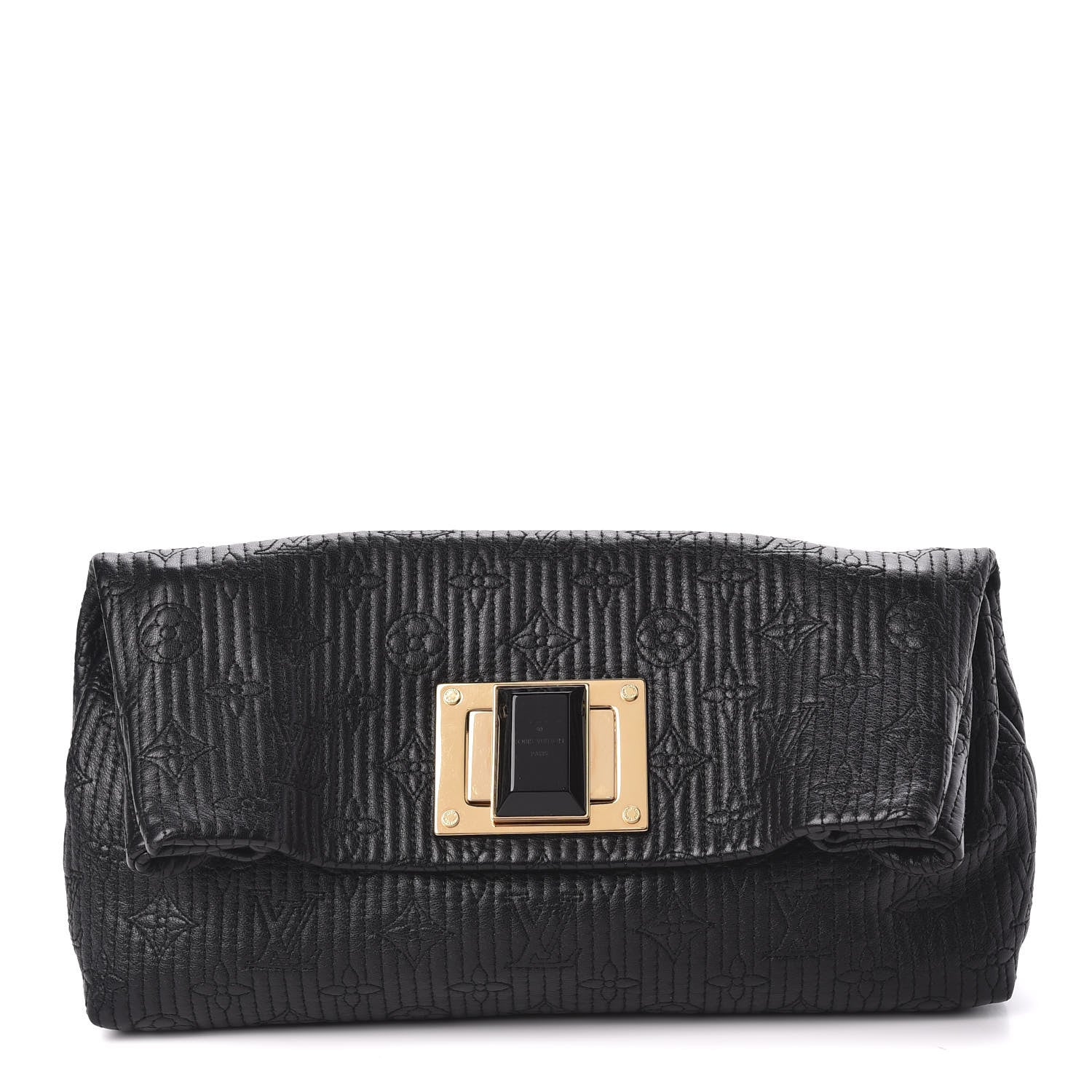 Louis Vuitton Calfskin Quilted Monogram Altair Clutch Black 1 of 8