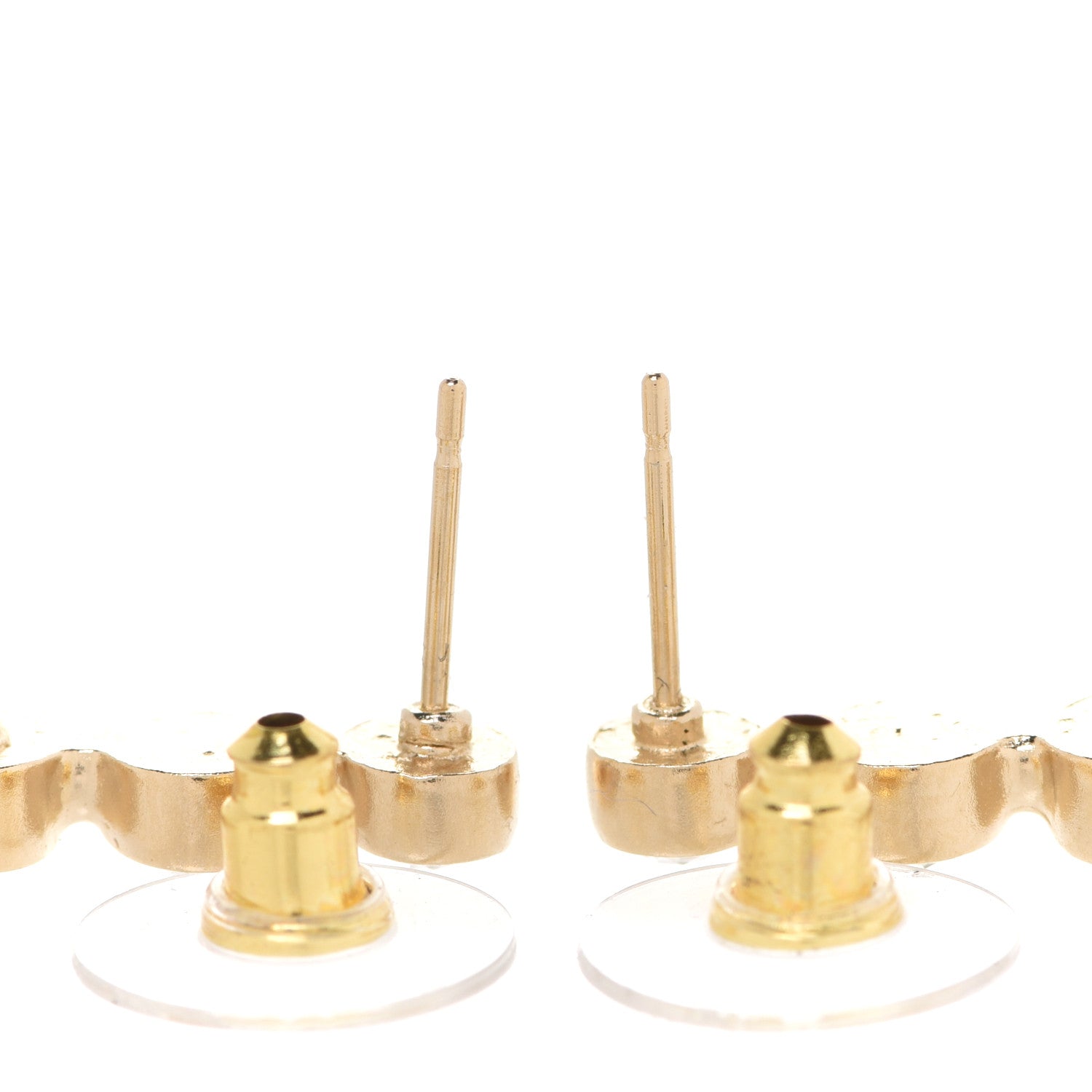 Chanel Crystal CC Drop Earrings Gold 3 of 5