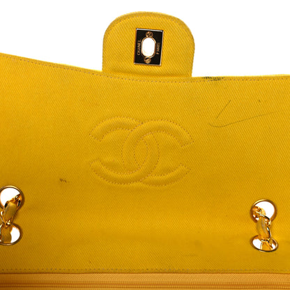 Chanel Jersey Quilted Medium Single Flap Yellow 13 of 16