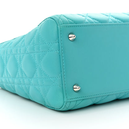 Christian Dior Lambskin Cannage Medium Lady Dior Turquoise 9 of 10
