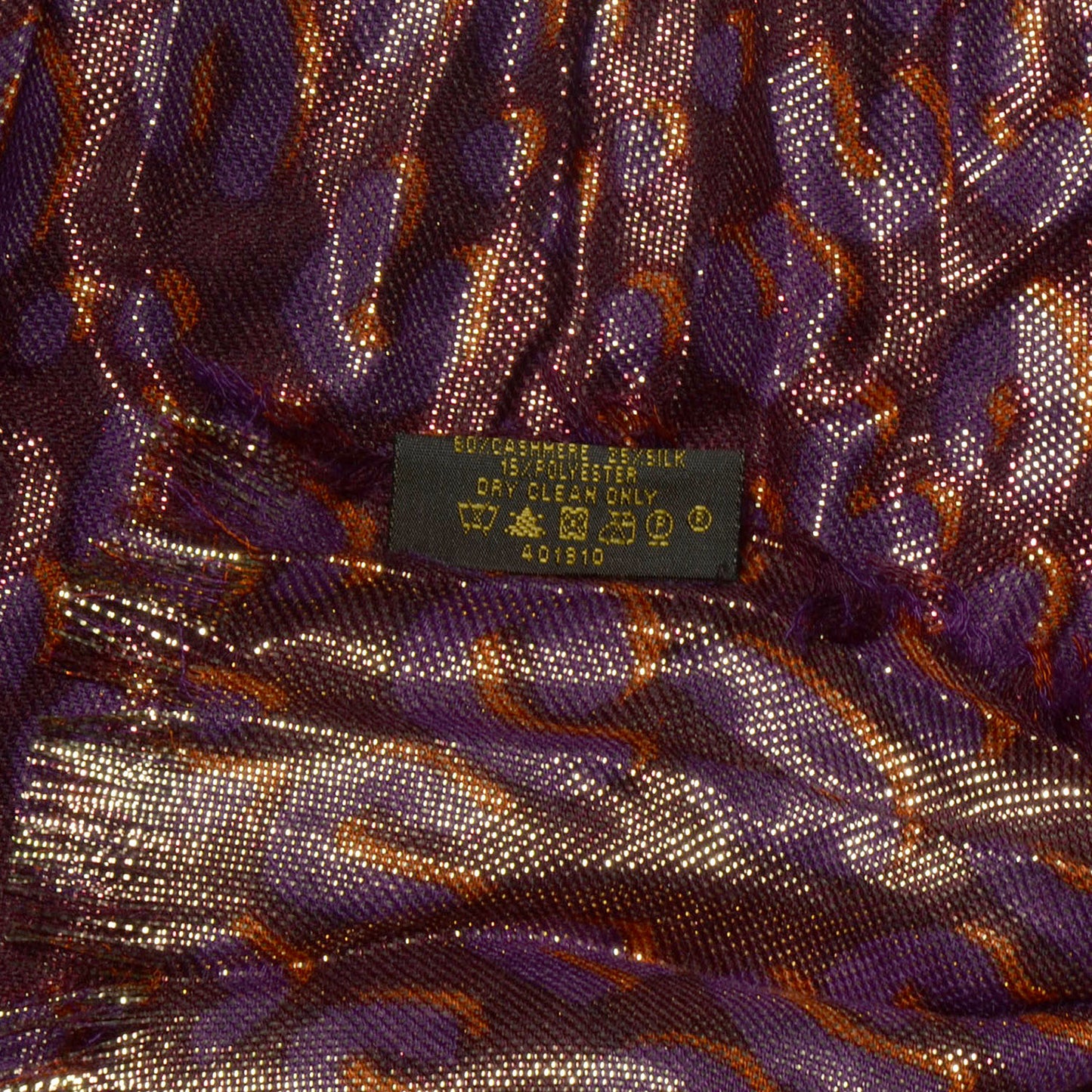 Cashmere Silk Leopard Etole Stole Disco Prune