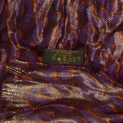 Louis Vuitton Cashmere Silk Leopard Etole Stole Disco Prune 6 of 6