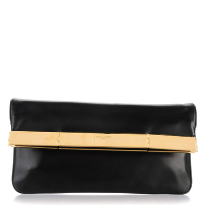 Saint Laurent Smooth Calfskin Courtney Fold-Over Clutch Black 1 of 7