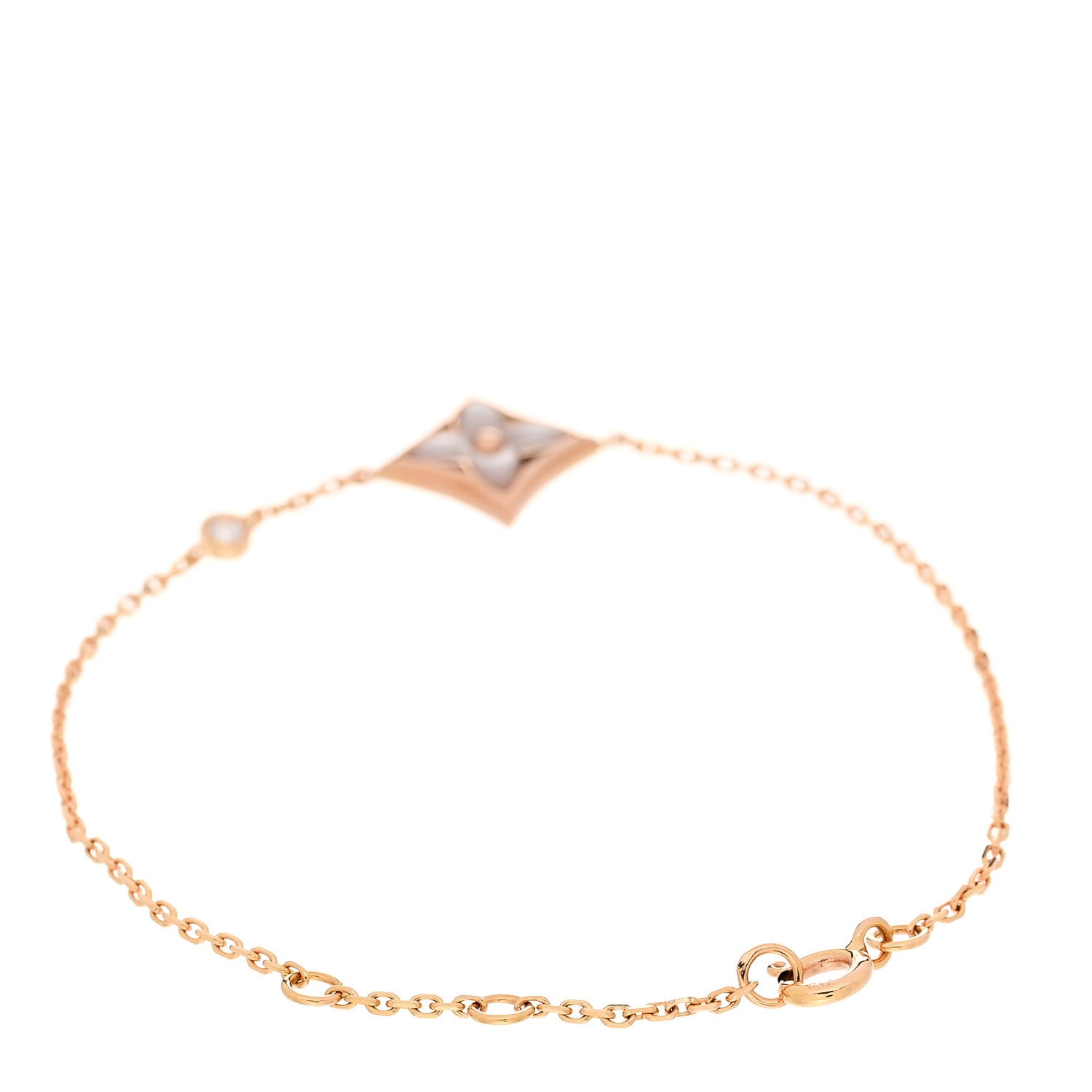 Louis Vuitton 18K Pink Gold Diamond Mother of Pearl Color Blossom BB Star Bracelet 2 of 5