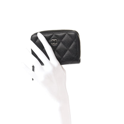 Chanel Caviar Quilted Zip Coin Purse Black 2 of 10