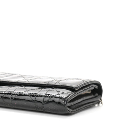 Christian Dior Patent Cannage Rendez-vous Chain Wallet Black 9 of 9